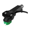 Audio-Technica AT-VM95E/H phono cartridge with AT-HS6BK headshell pre-assembled (black/green)