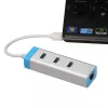 USB 3.0 hub with Gigabit Ethernet ITEC U3GLAN3HUB — 3-port metal hub, VIA VL812 + Realtek RTL8153, silver