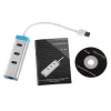 USB 3.0 hub with Gigabit Ethernet ITEC U3GLAN3HUB — 3-port metal hub, VIA VL812 + Realtek RTL8153, silver