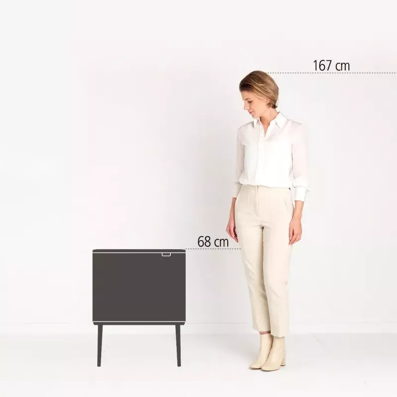Brabantia Bo Touch Bin 34 L 2 baskets Beige Width 540 mm Depth 312 mm Height 680 mm