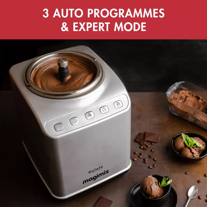 Magimix Gelato Expert Compressor Ice Cream Maker, 2 L, 180 W, Stainless Steel