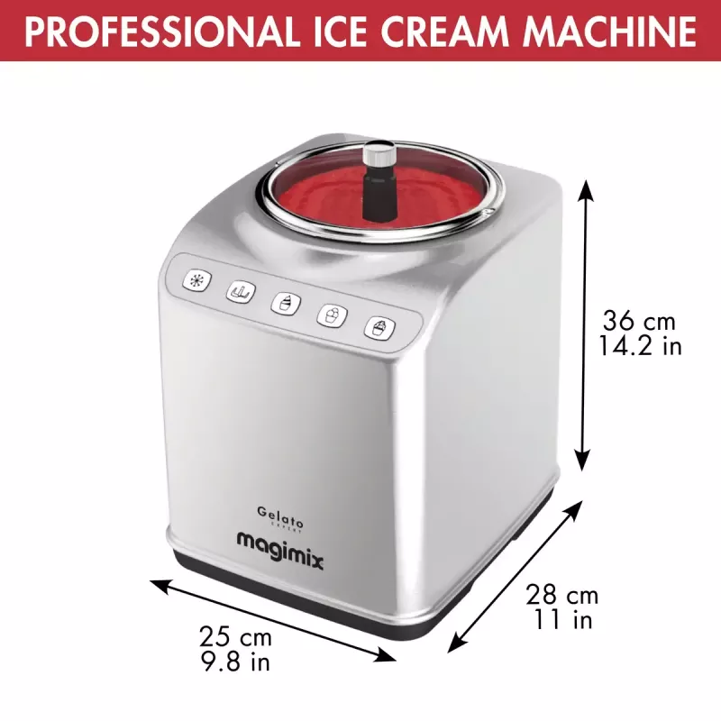 Magimix Gelato Expert Compressor Ice Cream Maker, 2 L, 180 W, Stainless Steel