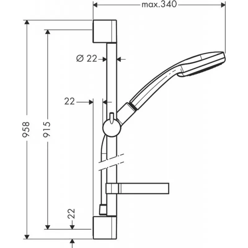 Shower system Hansgrohe Croma 100 27771000 Chrome