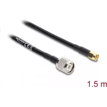Coaxial Antenna Cable DELOCK TNC male to SMA male RG-58 C/U 1.5 m