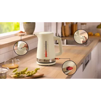 Bosch MyMoment electric kettle 1.7 L 2400 W Cream