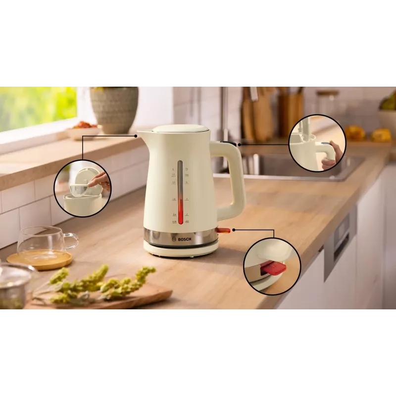 Bosch MyMoment electric kettle 1.7 L 2400 W Cream