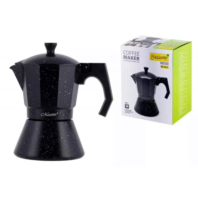 Coffee Maker Maestro MR-1667-6 — Stovetop Moka Pot for 6 Cups