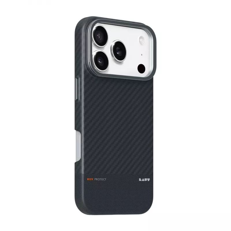 Mobile phone cover Zagg International LAUT KEV PROTECT for iPhone 17 Pro Max, aramide, for 6.9 inch (17.5 cm), black, desktop stand