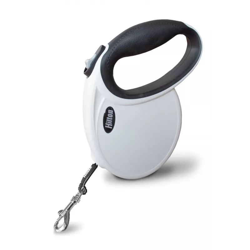 Retractable Dog Leash Hilton Smart Dog Tape M — 4 m, for dogs up to 20 kg, white-black