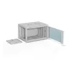 Wall-mounted 19 inch rack cabinet A-LAN ALANTEC 6U 600x450 mm, steel, tempered glass door, lockable, grey