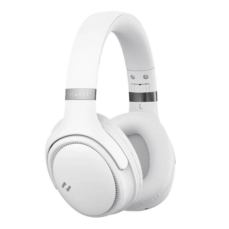 Wireless Bluetooth Headphones HAVIT H630BT — On-ear, Bluetooth, Built-in Microphone, White