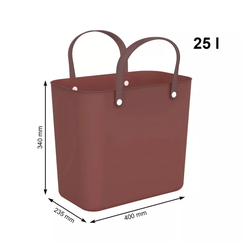 Rotho Multibag Albula Style 25L laundry basket bin, Iron Red