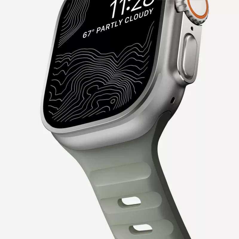 Band Nomad Sport Band Grey Rubber for Smartwatch, Width 21.5 mm, Wrist 160–195 mm
