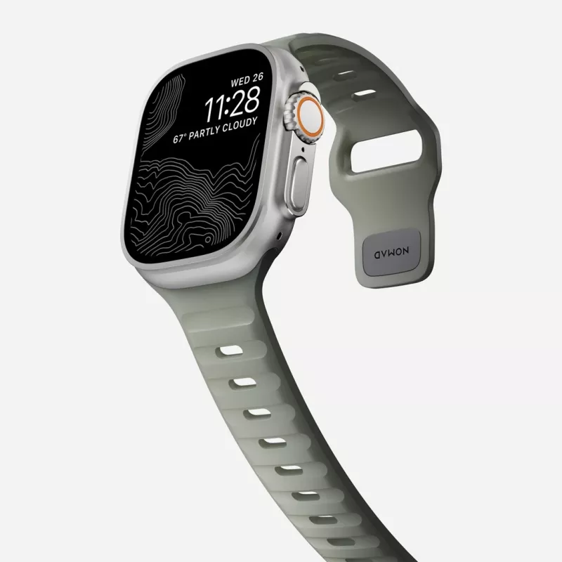 Band Nomad Sport Band Grey Rubber for Smartwatch, Width 21.5 mm, Wrist 160–195 mm