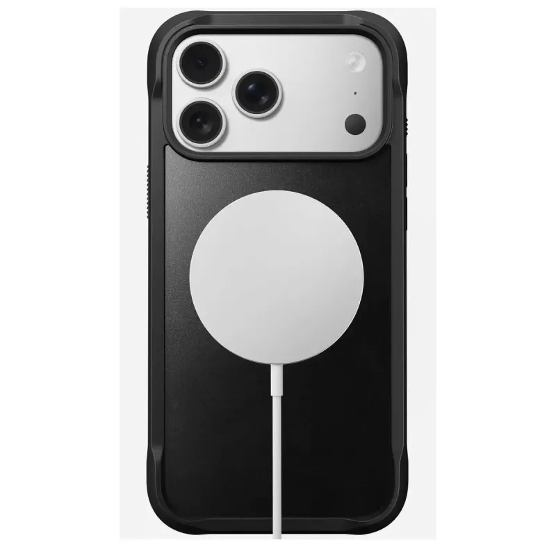 Mobile phone case Nomad Rugged Leather Case for iPhone 17 Pro Max, cover, leather + TPU + PC, fits 17.5 cm (6.9 inch) screen, black