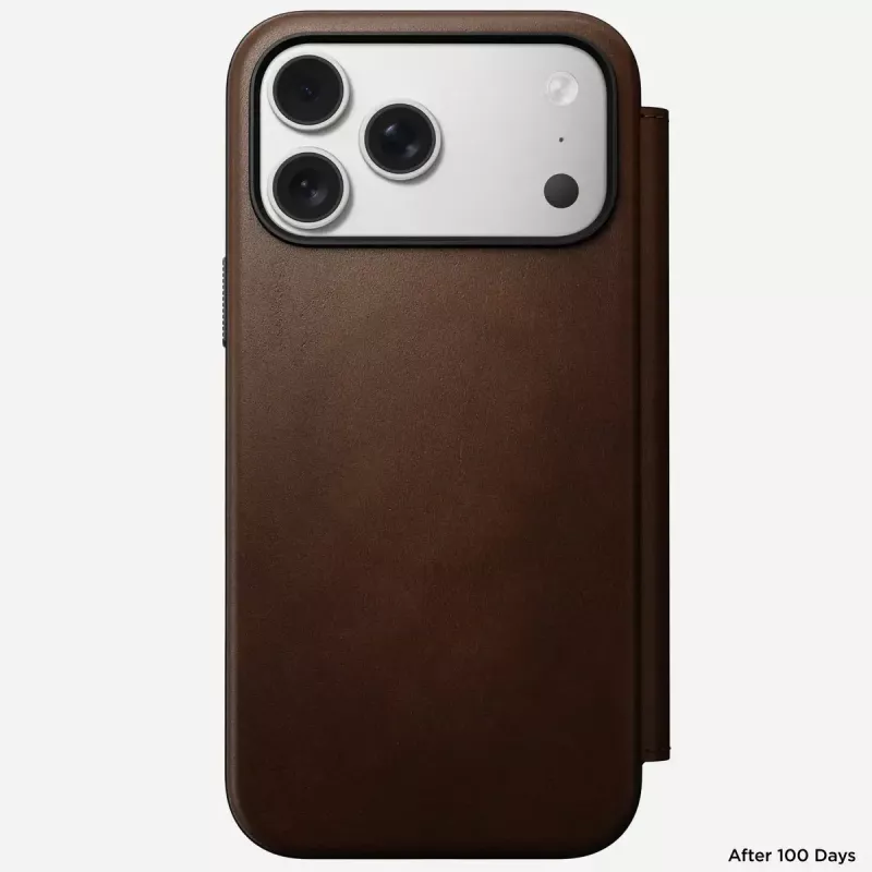 Mobile phone leather folio Nomad Modern Leather Folio for iPhone 17 Pro Max (6.9 inch) Brown, leather/aluminium, 4 card pockets