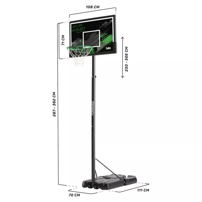 Basketball Hoop Salta Forward model 5132 for backboard 110 x (287–362) x 175 cm