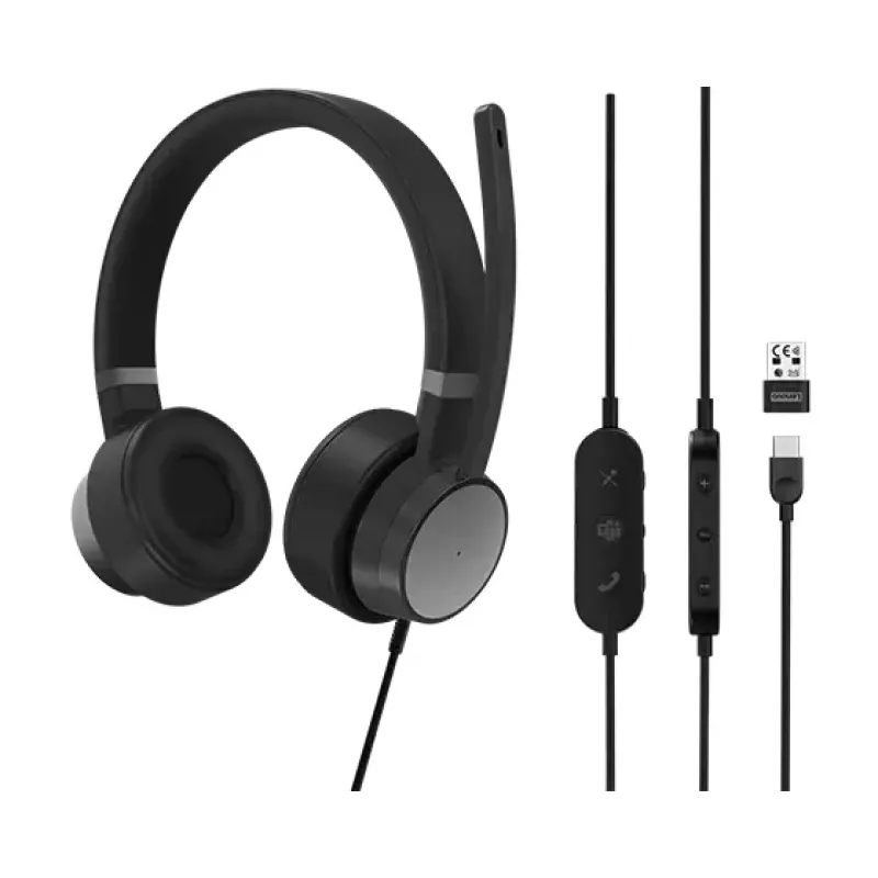 Lenovo Go Wired ANC Headset Head-band Car/Home office USB Type-C Black