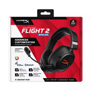Wireless Gaming Headset HyperX Cloud Flight 2 — Circumaural, Black