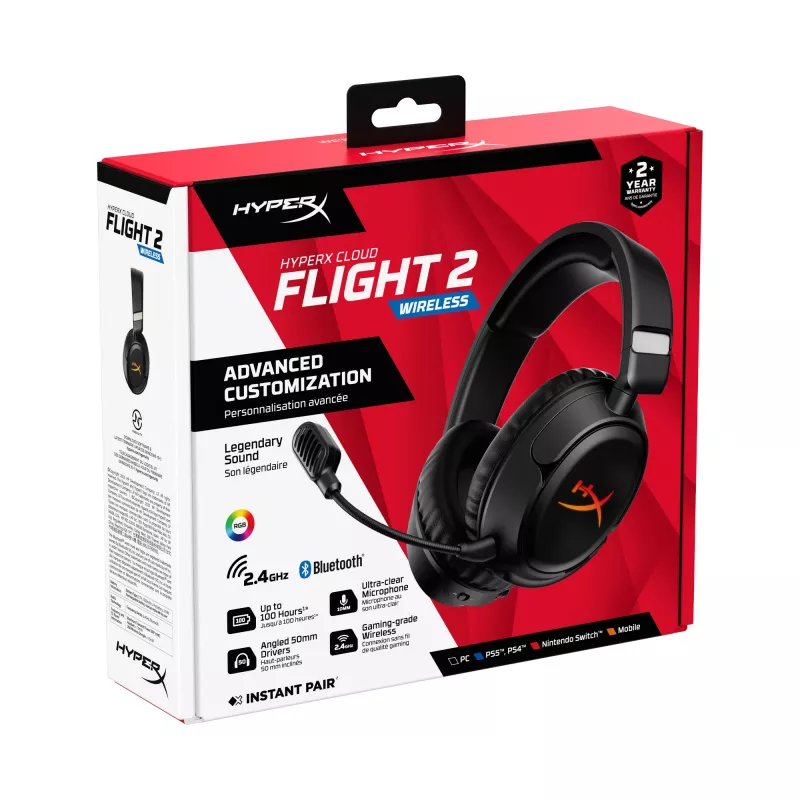 Wireless Gaming Headset HyperX Cloud Flight 2 — Circumaural, Black