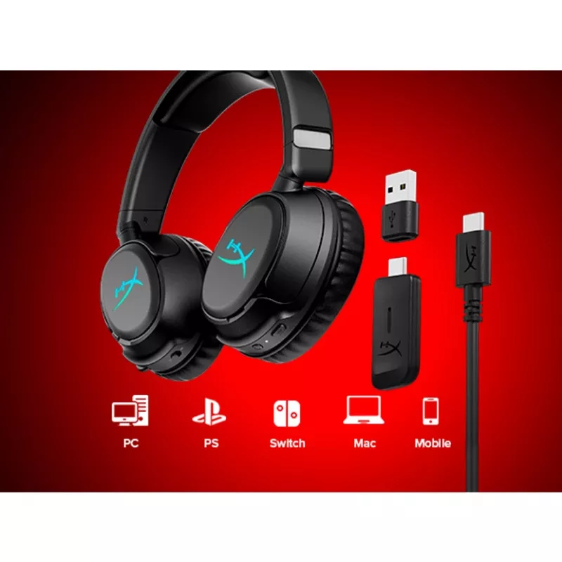 Wireless gaming headset KINGSTON HyperX Cloud Flight 2 with USB-C and Bluetooth, white