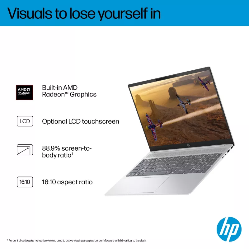 HP OmniBook 5 16-bc1002na AMD Ryzen™ 5 8540U Laptop 40.6 cm (16 inch) Touchscreen 2K 8 GB LPDDR5-SDRAM 512 GB SSD Wi-Fi 6 (802.11ax) Windows 11 Home Silver