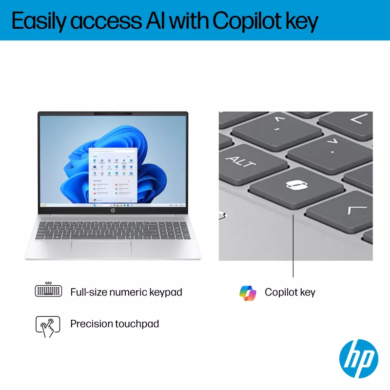 HP OmniBook 5 16-bc1002na AMD Ryzen™ 5 8540U Laptop 40.6 cm (16 inch) Touchscreen 2K 8 GB LPDDR5-SDRAM 512 GB SSD Wi-Fi 6 (802.11ax) Windows 11 Home Silver