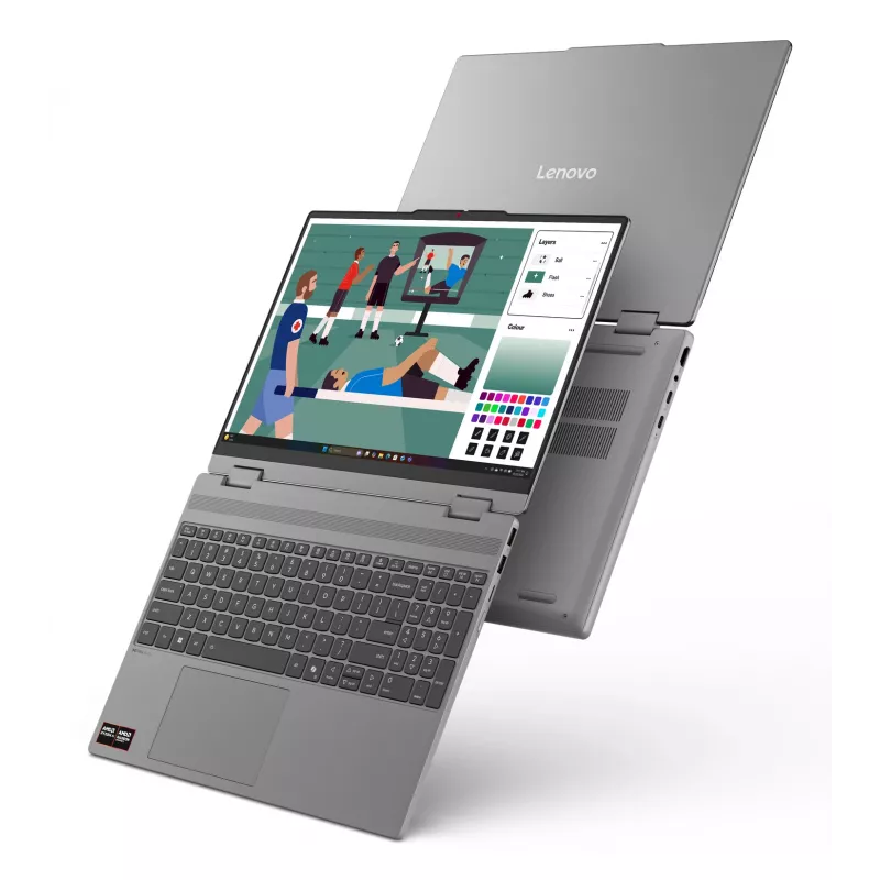 Lenovo IdeaPad 5 2-in-1 15AGP11 Copilot+ PC AMD Ryzen™ AI 5 430 Hybrid (2-in-1) 38.9 cm (15.3 inch) Touchscreen WUXGA 16 GB DDR5-SDRAM 512 GB SSD Wi-Fi 7 (802.11be) Windows 11 Home German Grey