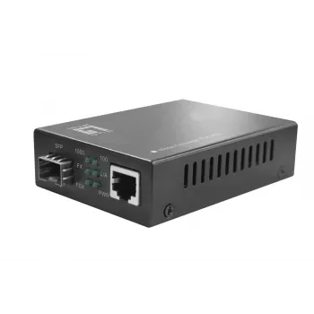 LevelOne RJ45 to SFP Gigabit Media Converter, PoE PSE