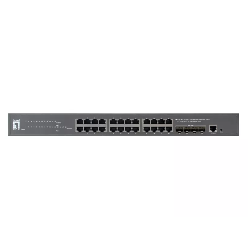 LevelOne GTP-2871 network switch Managed L3 Gigabit Ethernet (10/100/1000) Power over Ethernet (PoE) Grey