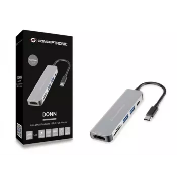 Conceptronic DONN02G laptop dock/port replicator USB 3.2 Gen 1 (3.1 Gen 1) Type-C Aluminium