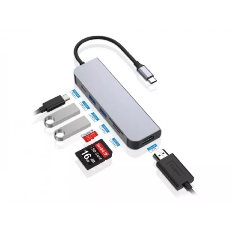 Conceptronic DONN02G laptop dock/port replicator USB 3.2 Gen 1 (3.1 Gen 1) Type-C Aluminium