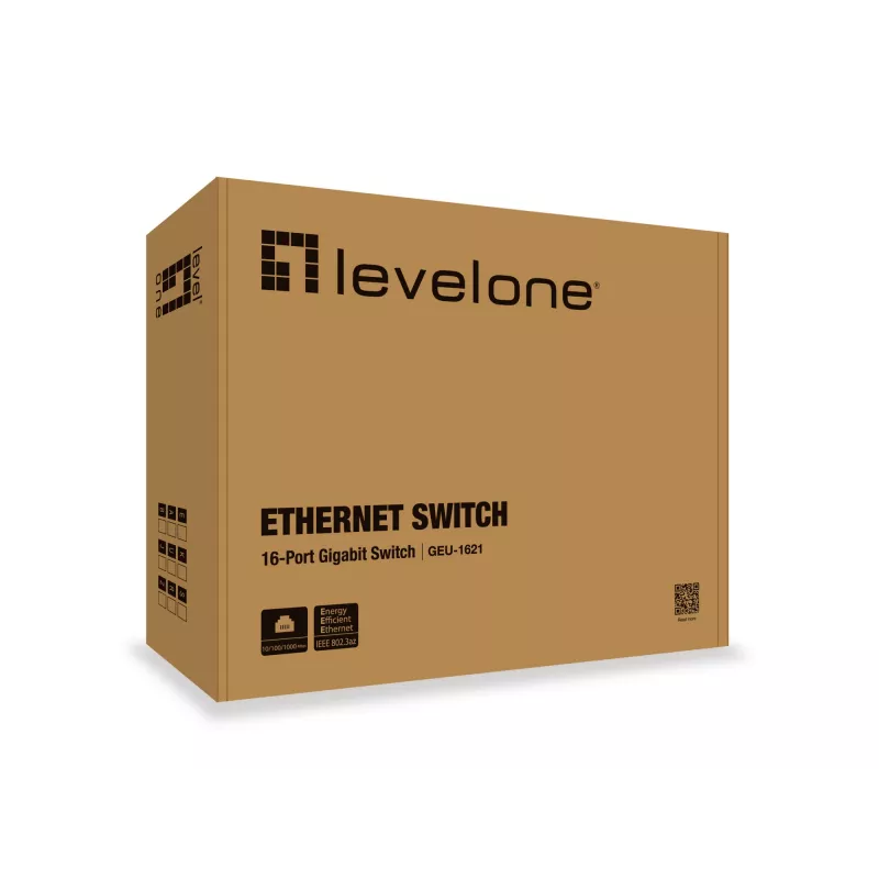 LevelOne 16-Port Gigabit Switch, Gigabit Ethernet (10/100/1000), Full duplex, Rack mounting