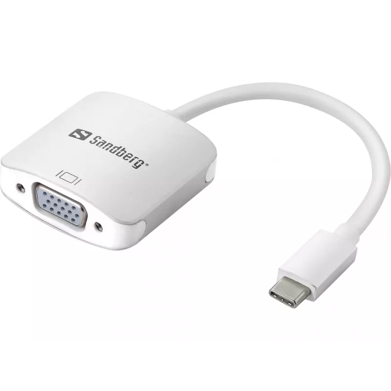 Sandberg USB-C to VGA Link, USB Type-C, VGA (D-Sub), Male, Female, 1920 x 1080 (HD 1080), 2048 x 1152, 1080p