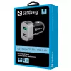 Sandberg Car Charger 1xQC 3.0+1xUSB2.4A, Auto, Cigar lighter, 12 V, Aluminium, Black