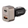 Sandberg Car Charger 1xQC3.0+1xUSBC 24W, Auto, Cigar lighter, 12 V, Black, Grey