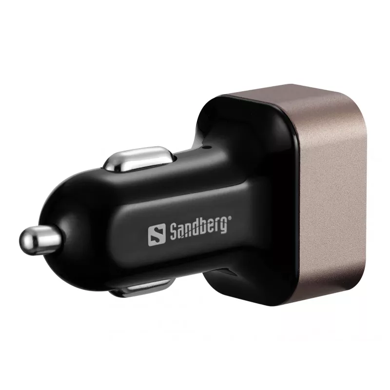 Sandberg Car Charger 1xQC3.0+1xUSBC 24W, Auto, Cigar lighter, 12 V, Black, Grey
