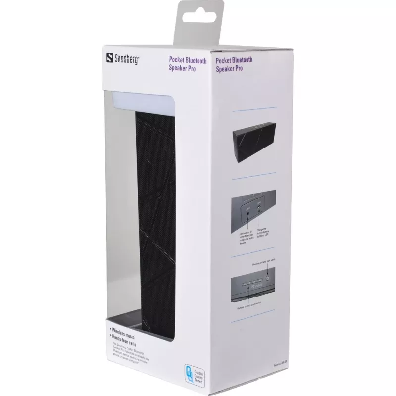 Sandberg Pocket Bluetooth Speaker Pro, 2.0 channels, 6 W, 100 - 20000 Hz, Wireless, 3.0+HS, 2.4 - 2.4835 GHz