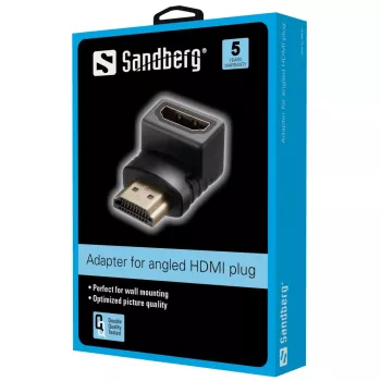 Sandberg HDMI 2.0 angled adapter plug, HDMI, HDMI, Black
