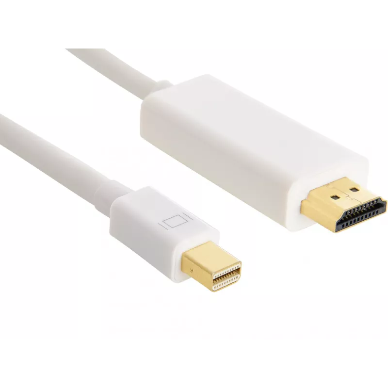 Sandberg Cable MiniDP>HDMI 1.5m, 1.5 m, mini DisplayPort, HDMI, Male, Male, White