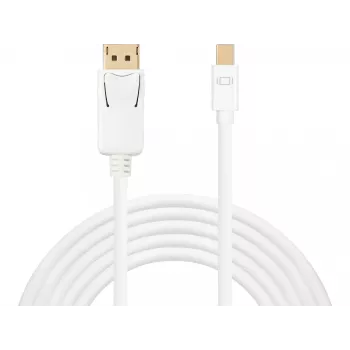 Sandberg DP-MiniDP 1.2 4K M-M 2m, 2 m, DisplayPort, Mini DisplayPort, Male, Male, White
