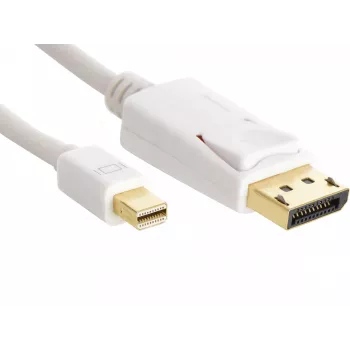 Sandberg DP-MiniDP 1.2 4K M-M 2m, 2 m, DisplayPort, Mini DisplayPort, Male, Male, White