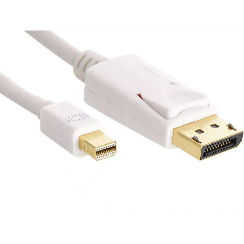 Sandberg DP-MiniDP 1.2 4K M-M 2m, 2 m, DisplayPort, Mini DisplayPort, Male, Male, White