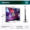 Hisense 75E7S PRO TV 190.5 cm (75 inch) UHD+ Smart TV Wi-Fi Black 350 cd/m²