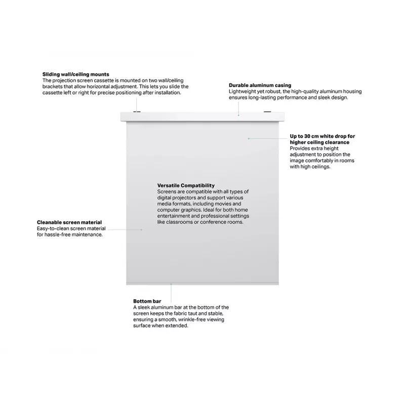 Multibrackets M 1:1 Motorized Projection Screen 240x240, 135 inch White Edition