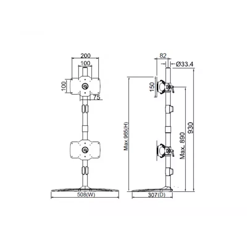Multibrackets M VESA Desktopmount Single Stand 24 inch-32 inch Expansion Kit