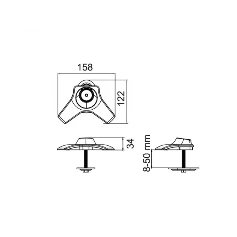 Grommet base Multibrackets M Desktopmount for Single/Dual/Triple monitor stands Black model