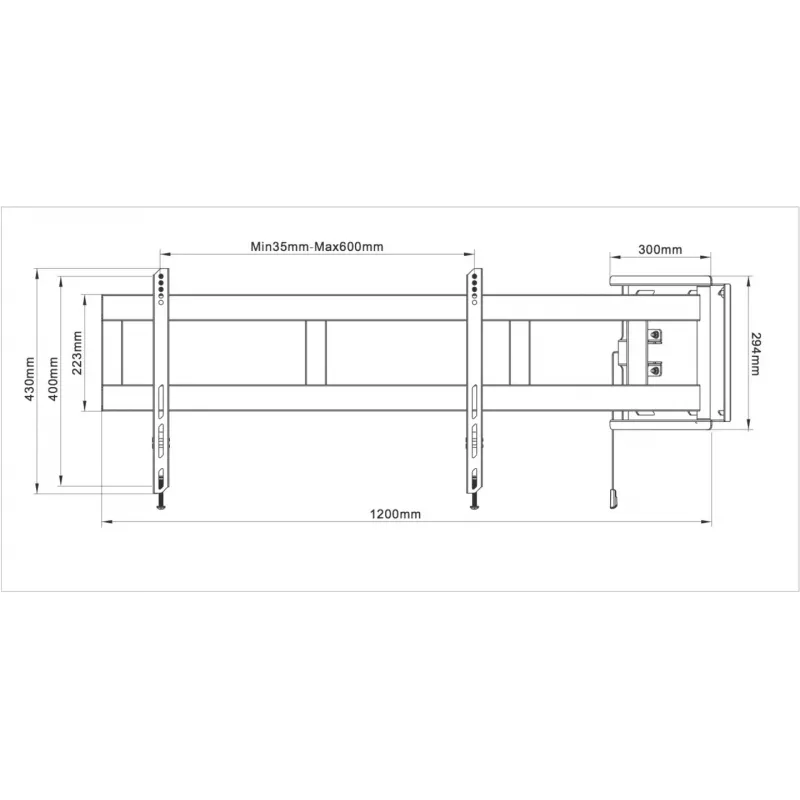Multibrackets M Universal Swing Arm 180 Degrees Large Black 75 kg 48-69 inch