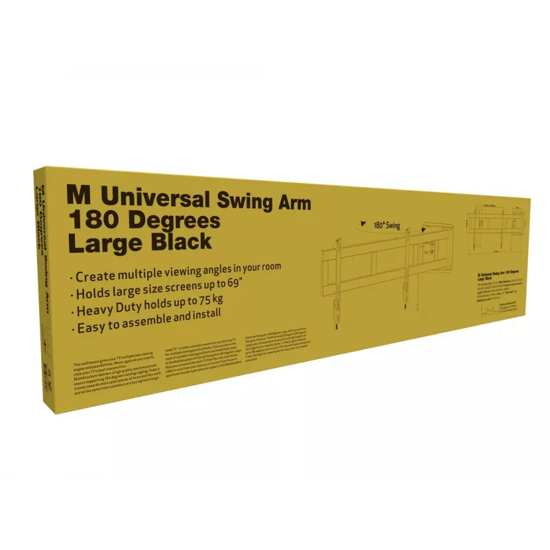 Multibrackets M Universal Swing Arm 180 Degrees Large Black 75 kg 48-69 inch