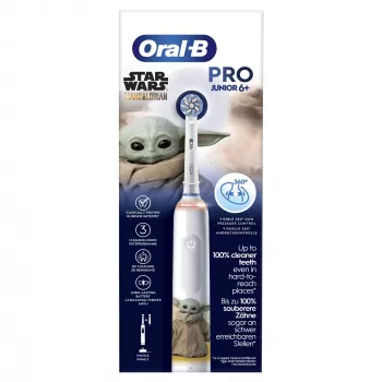Oral-B PRO Junior Star Wars, Child, Rotating toothbrush, Daily care, Polishing, Sensitive, Multicolour, White, 4 x 30 sec, Soft